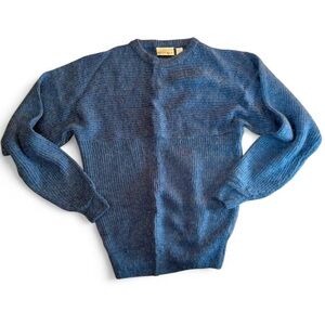 Men’s 80s Sundays Wool Blend Blue Textured Sweater
